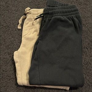 Kids' Cozy Black and Tan Sweatpants